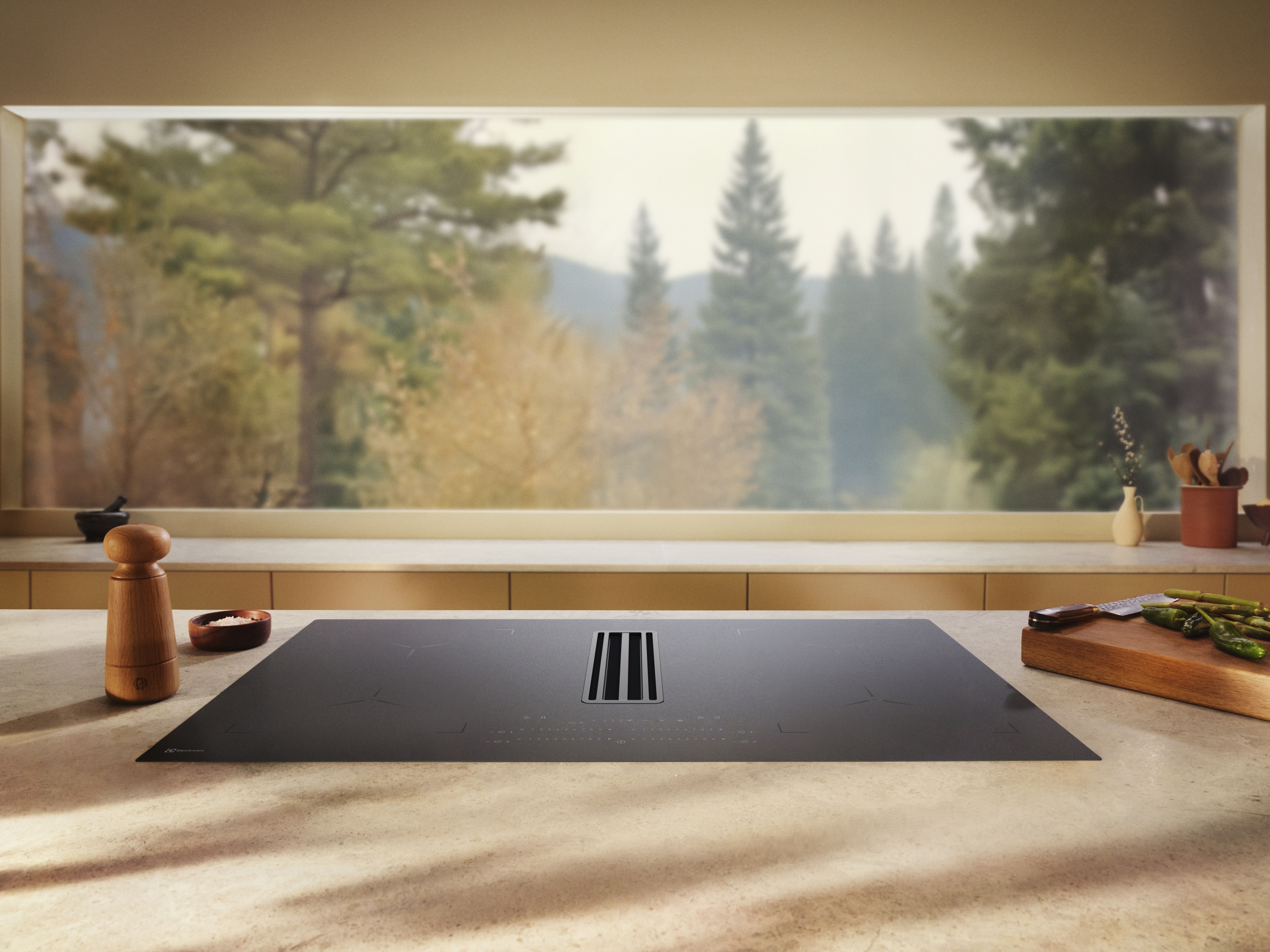 Table de cuisson SaphirMatt® dans une cuisine