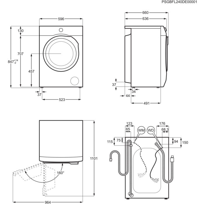 Installation Diagram with product measurements
