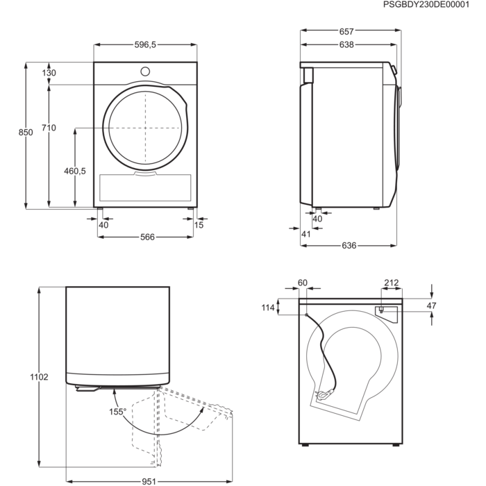 Installation Diagram with product measurements