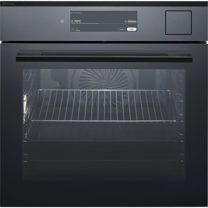 Einbaubackofen EURO Steam Multifunktions-Ofen Schwarz Spiegel