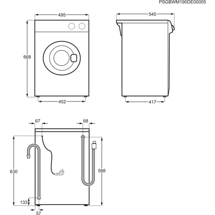 Installation Diagram with product measurements