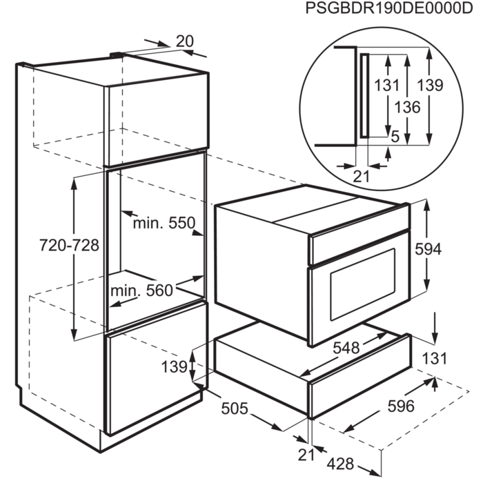 Installation Diagram with product measurements