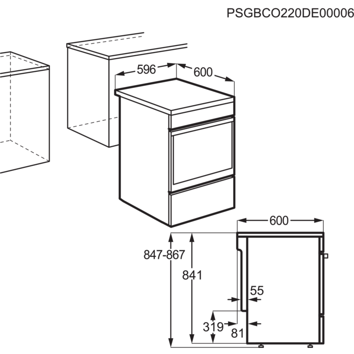 Installation Diagram with product measurements