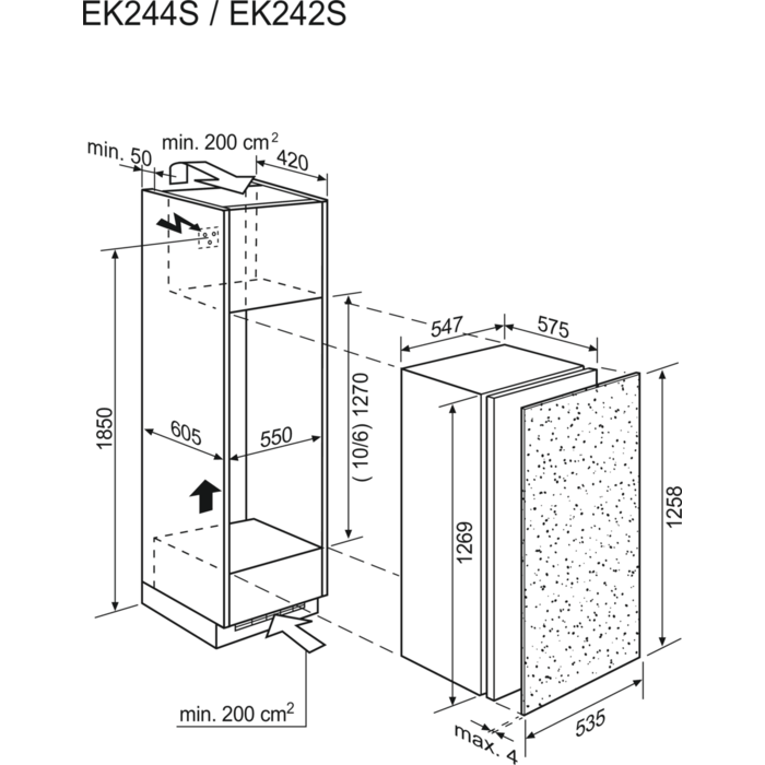 Electrolux - Einbau-Kühlgerät - EK244SRWE