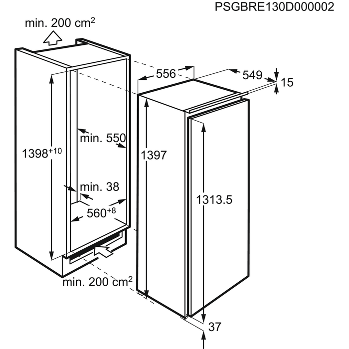 Installation Diagram with product measurements