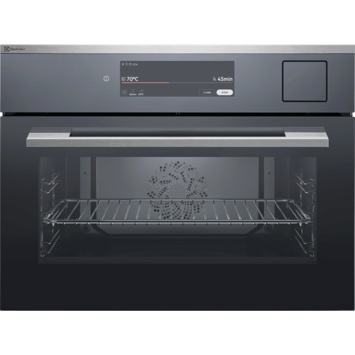 Einbaubackofen Compact EURO Steam Multifunktions-Ofen Chrom