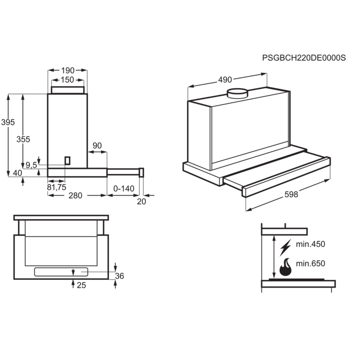 Installation Diagram with product measurements