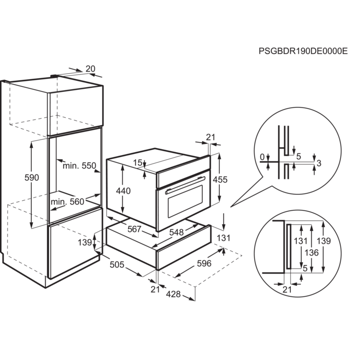 Installation Diagram with product measurements