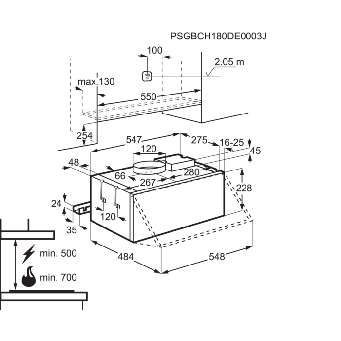 Electrolux - Einbau-Hauben - DXL5536VI