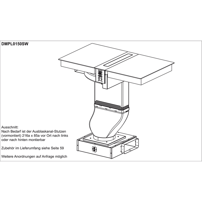 Installation Diagram with product measurements