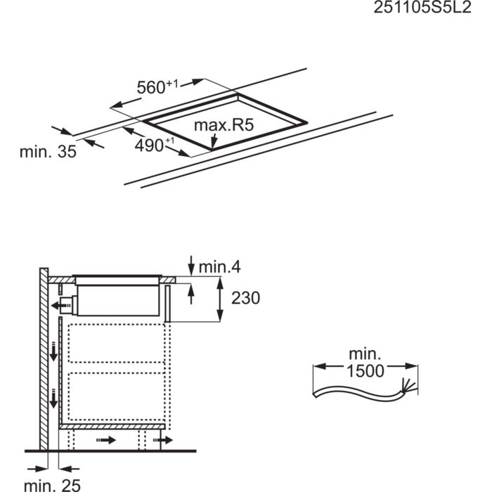 Installation Diagram with product measurements