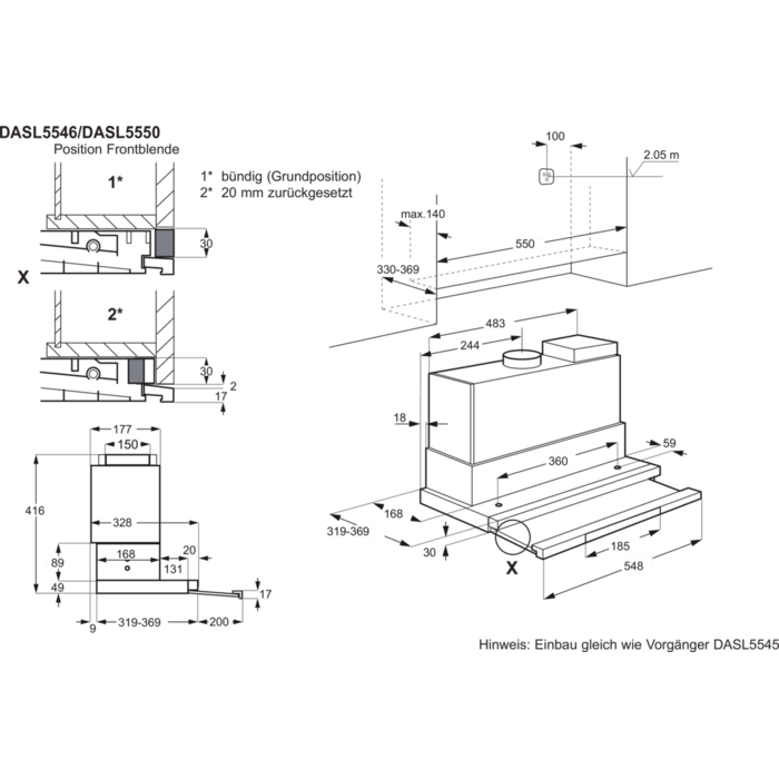 Electrolux - Einbau-Hauben - DASL5546SW