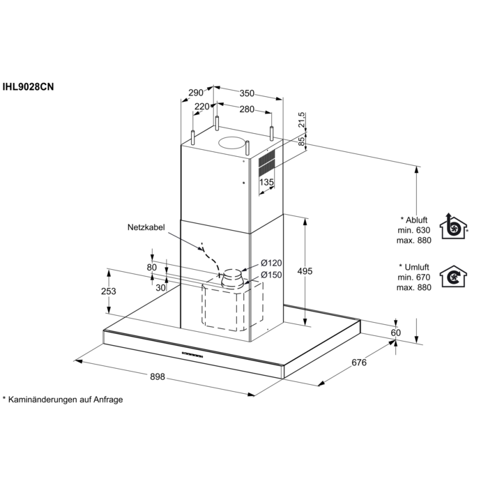Electrolux - Dunstabzugshaube 90 cm - IHL9028CN