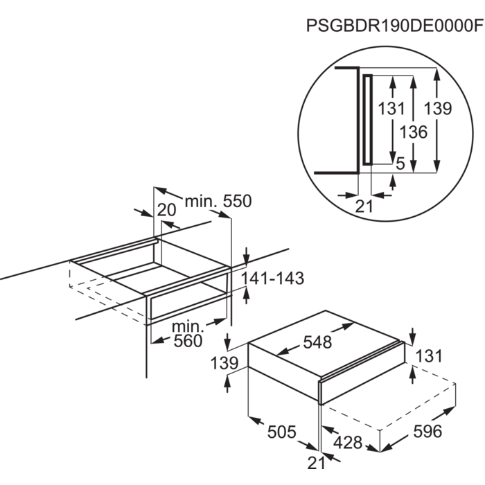 Installation Diagram with product measurements