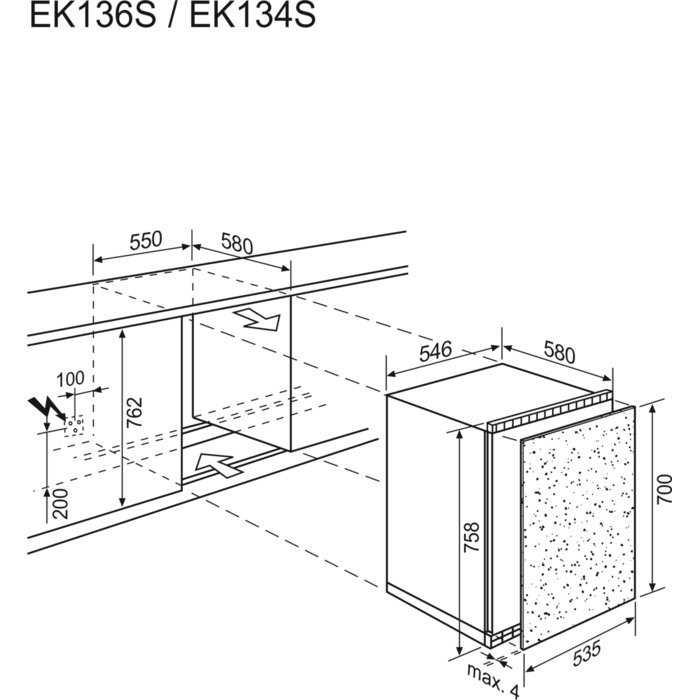 Electrolux - Kleiner Kühlschrank - EK136SLSW