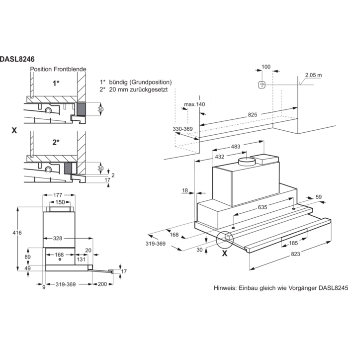 Electrolux - Einbau-Hauben - DASL8246CN