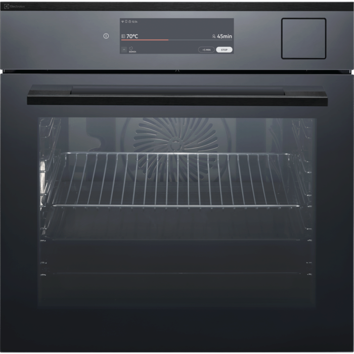 Einbaubackofen EURO Steam Multifunktions-Ofen Schwarz Spiegel