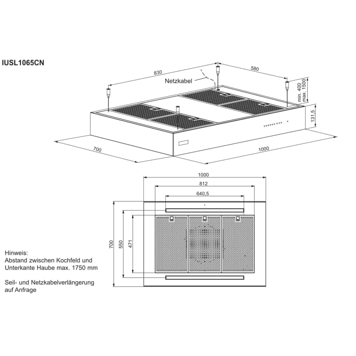 Installation Diagram with product measurements