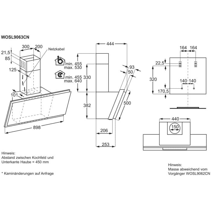 Installation Diagram with product measurements