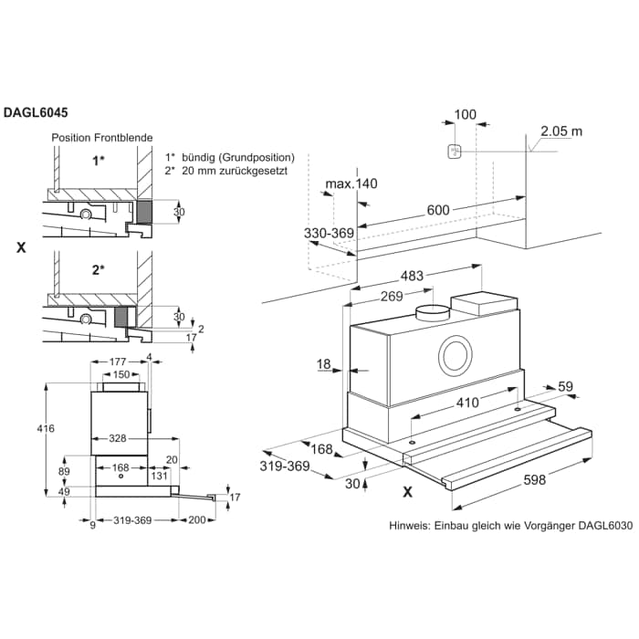 Electrolux - Einbau-Hauben - DAGL6045CN