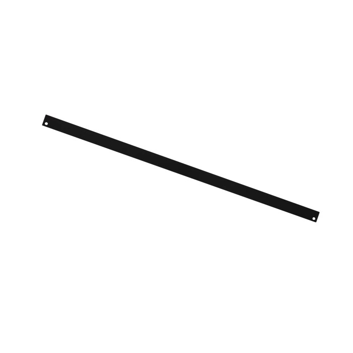 Straight installation gap cover for vertically stacked appliances in an L‑bracket configuration.