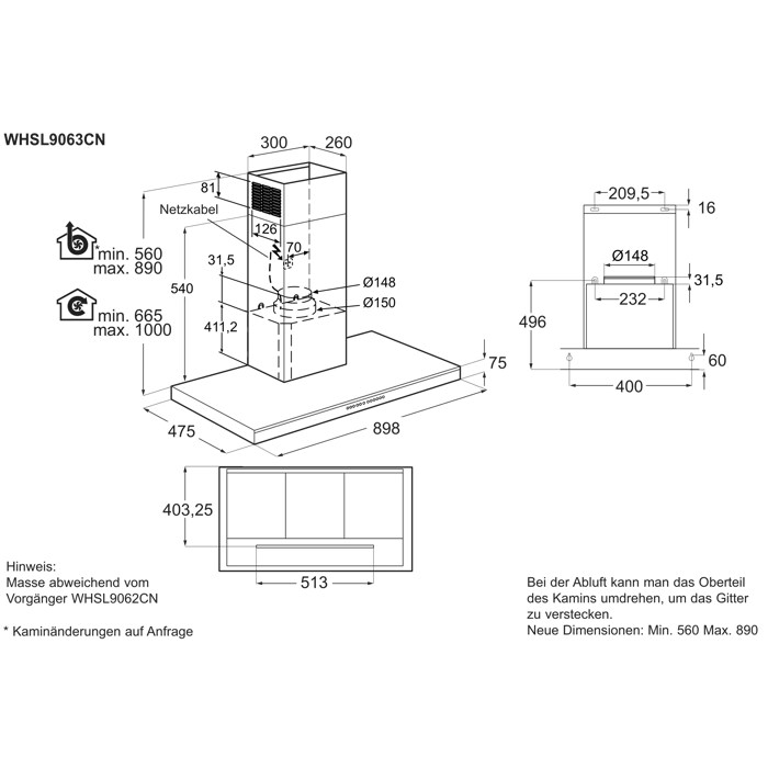 Installation Diagram with product measurements