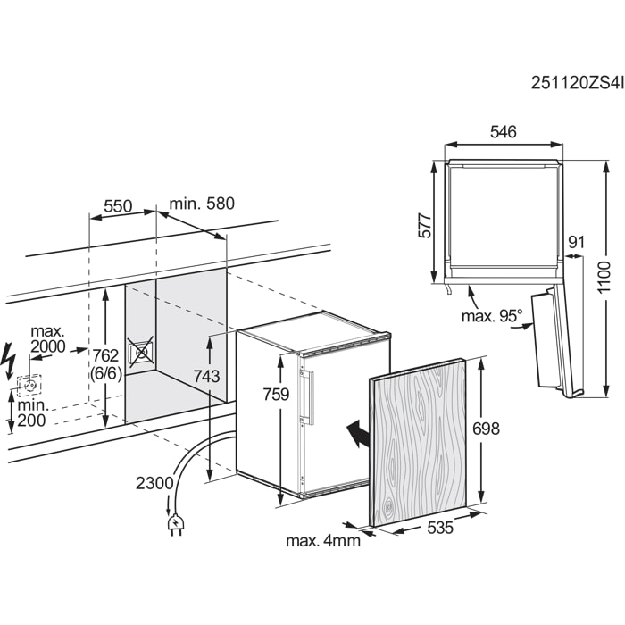 Installation Diagram with product measurements