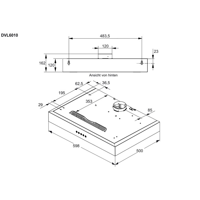 Installation Diagram with product measurements