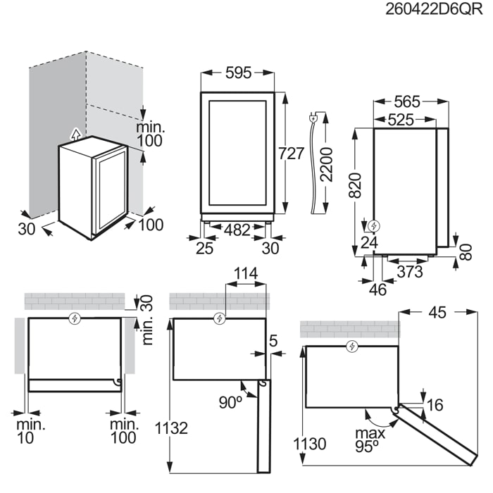Installation Diagram with product measurements