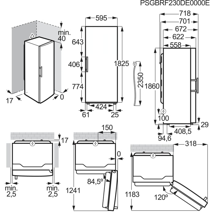 Installation Diagram with product measurements