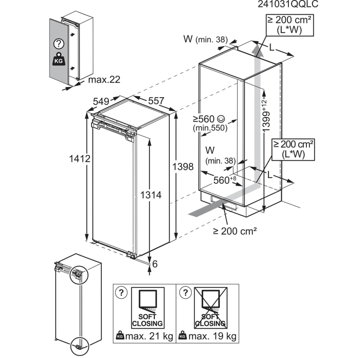 Installation Diagram with product measurements