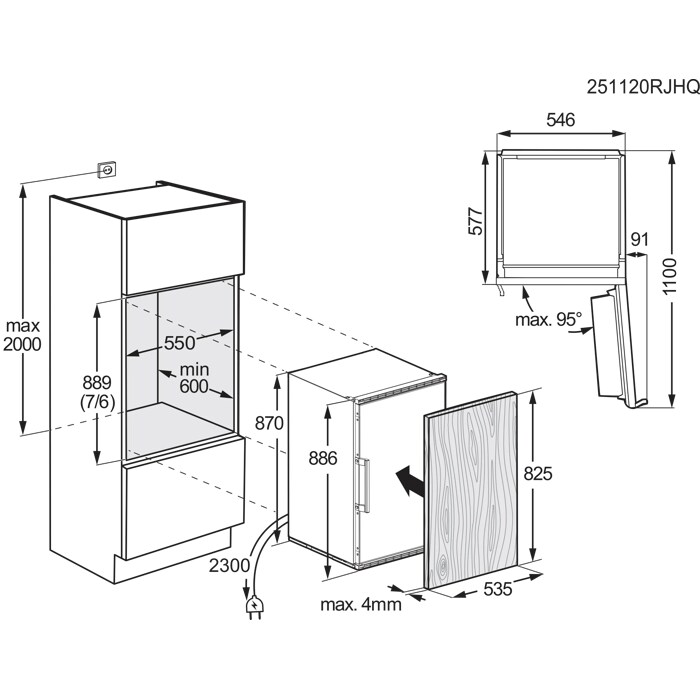 Installation Diagram with product measurements