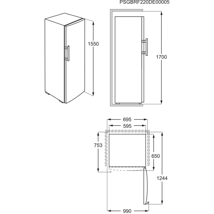 Installation Diagram with product measurements