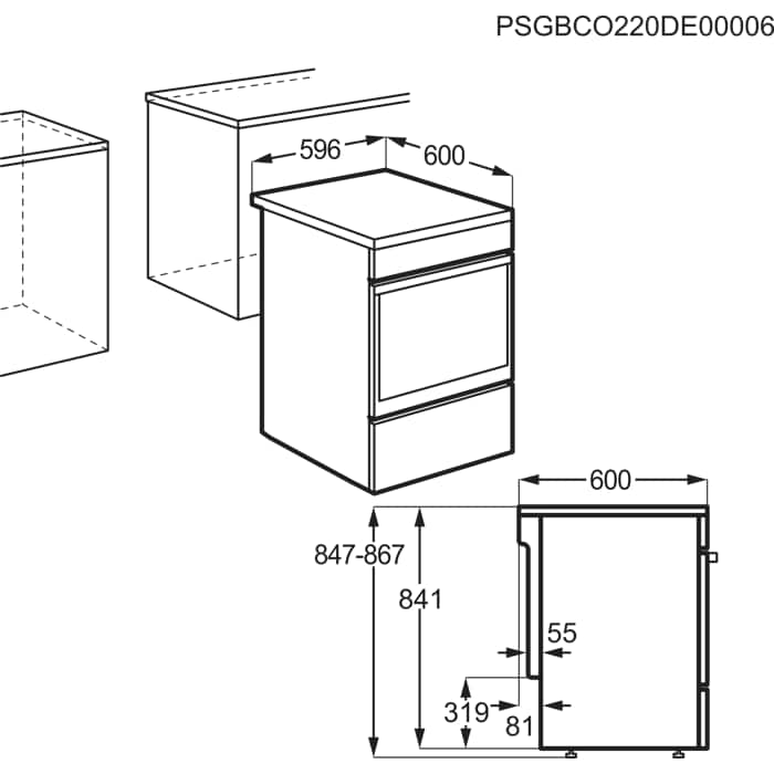 Installation Diagram with product measurements