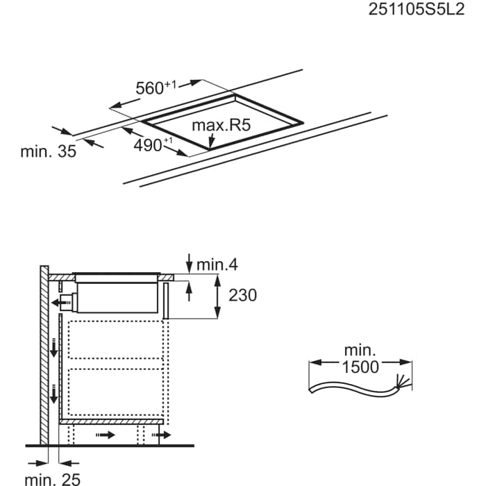 Installation Diagram with product measurements