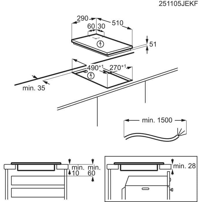 Installation Diagram with product measurements