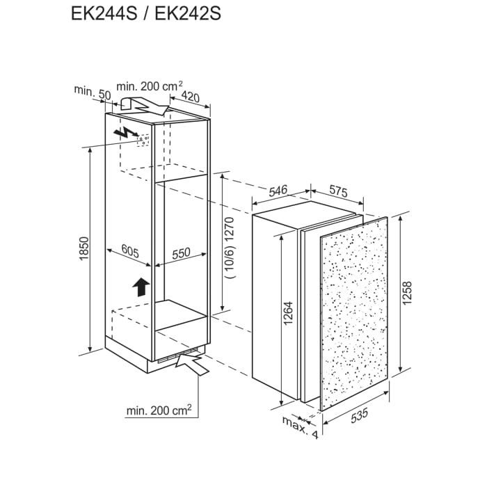 Electrolux - Einbau-Kühlgerät - EK242SLWE