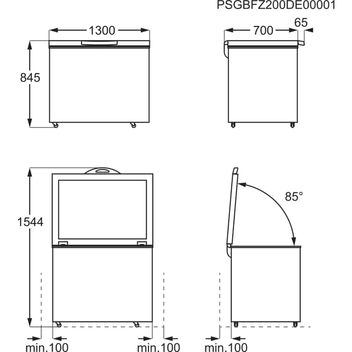 Installation Diagram with product measurements