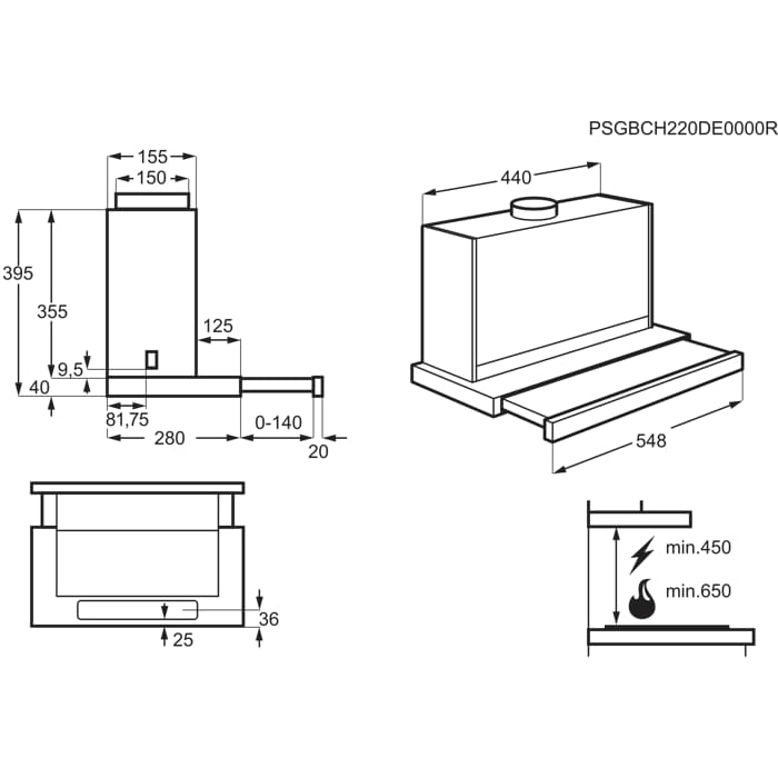 Installation Diagram with product measurements