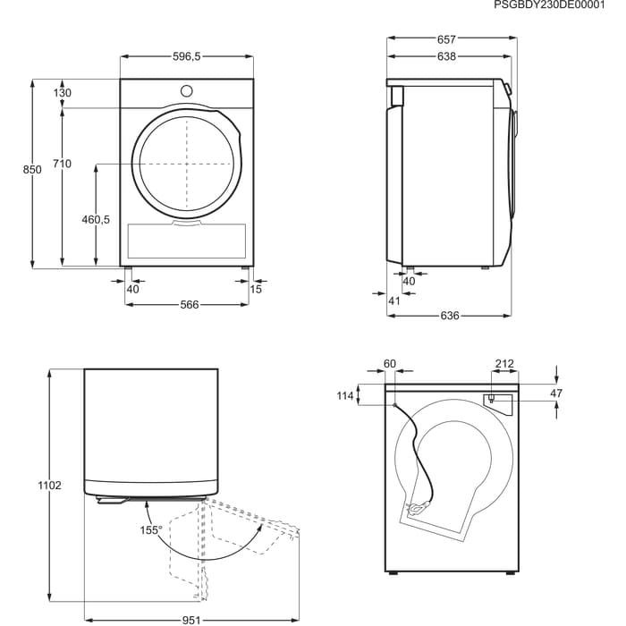 Installation Diagram with product measurements