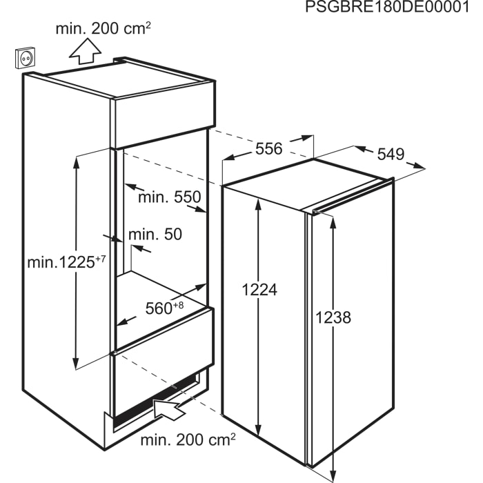 Installation Diagram with product measurements