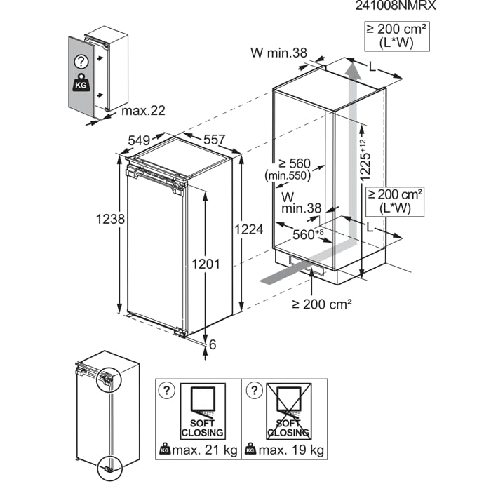 Installation Diagram with product measurements
