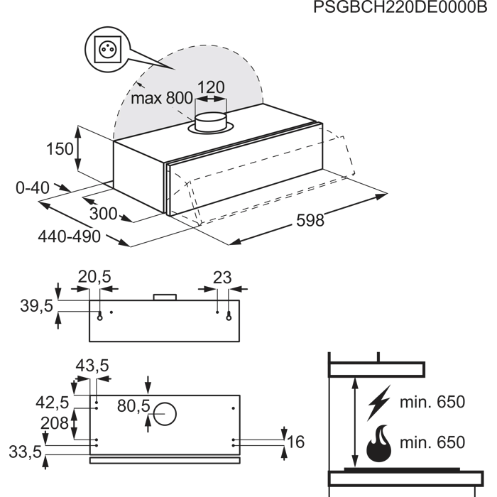 Installation Diagram with product measurements
