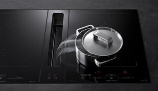 Una cappa aspirante Electrolux integrata nel piano di lavoro