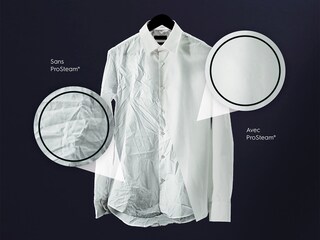 Chemise d’homme parfaitement entretenue avec la technologie ProSteam®