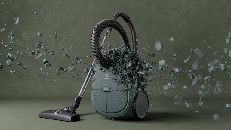Staubsauger aus Recycling-Kunststoff