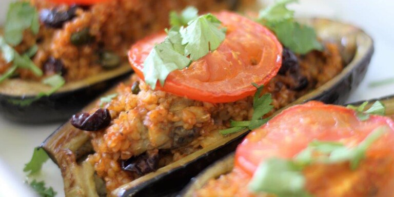 Aubergines au boulgour