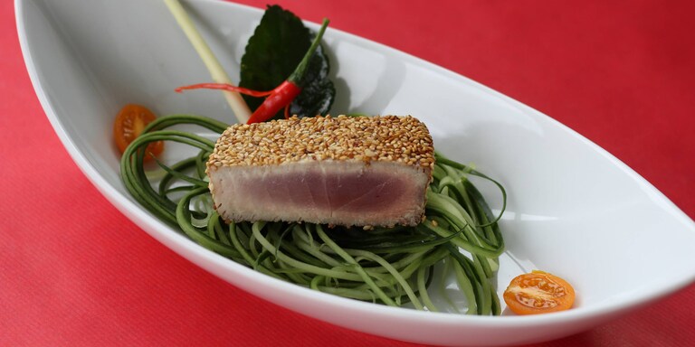 Thon et spaghetti de concombre